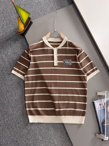 ÁO POLO NAM D R DỆT KIM KẺ NGANG BROWN CREAM – FORM RELAXED LUXURY