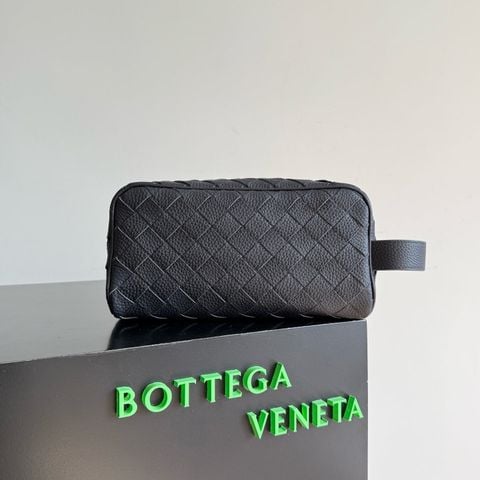 TÚI CẦM TAY NAM NỮ BV INTRECCIATO WOVEN POUCH DA VÂN HẠT ĐAN THỦ CÔNG