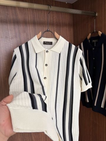 ÁO POLO NAM LP DỆT KIM JACQUARD QUẢ TRÁM, CỔ BẺ THANH LỊCH