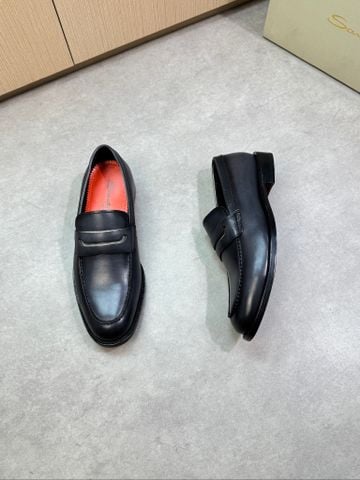 GIÀY NAM SANT* LOAFER DA BÊ ĐEN MOC-TOE THANH LỊCH