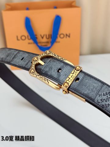 THẮT LƯNG NAM NỮ L V DAMIER 30MM KHÓA XOAY CHẠM KHẮC VINTAGE