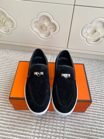 GIÀY MOCCASSIN NAM NỮ H M KHÓA MINI “H” ĐẾ DÀY THANH LỊCH