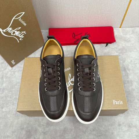 GIÀY NAM Lou.bou.tin* * SNEAKER DA NAVY ĐẾ ĐỎ SIGNATURE