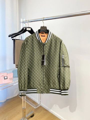 ÁO KHOÁC NAM GC MONOGRAM DỆT NỔI DÁNG BOMBER CỔ BO SỌC SANG TRỌNG
