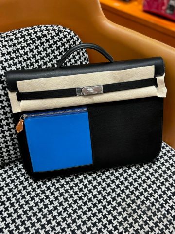 TÚI CẶP NAM NỮ H KELLY DEPECHES EVERCOLOR ĐEN PHỐI XANH 36CM