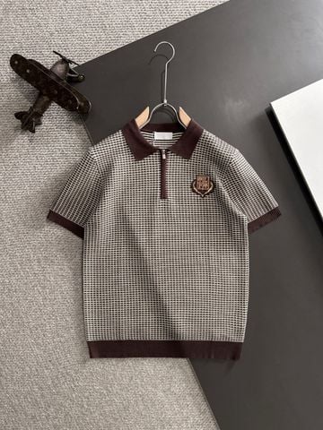 ÁO POLO NAM L P DỆT Ô LƯỚI HIGH-GAUGE COTTON, THÊU CREST NỔI