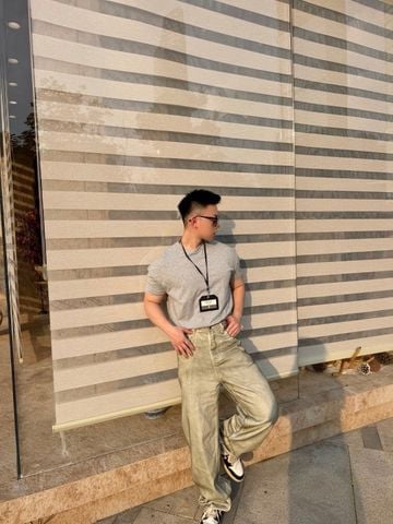 QUẦN JEANS NAM NỮ LW ANAGRAM CLOUD-WASHED DENIM TÔNG KHÓI KHÁC BIỆT