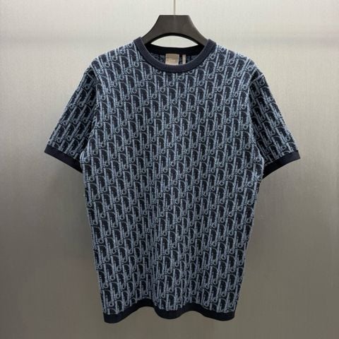 ÁO DỆT KIM NGẮN TAY NAM CD MONOGRAM 3D JACQUARD PHOM RỘNG