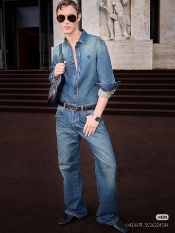 QUẦN JEANS NAM NỮ GC HORSEBIT WASHED DENIM PHOM STRAIGHT-FIT CHẤT DENIM DÀY DẶN
