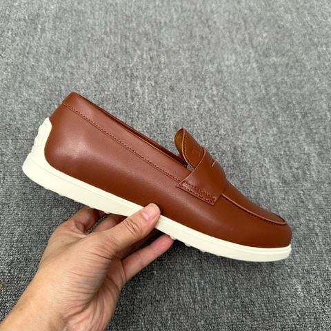GIÀY NAM SLIP ON LOAFER TD PHOM PENNY DA BÒ LỲ ĐẾ CAO SU ĐIỂM HẠT ÊM CHÂN