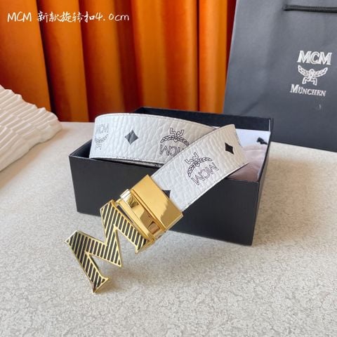 THẮT LƯNG NAM MCM MONOGRAM 2 MẶT, KHÓA CHỮ “M”, BẢN 4CM