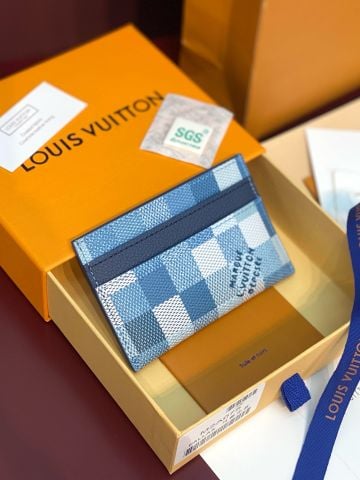 VÍ THẺ NAM L*V DOUBLE CARD HOLDER DAMOFLAGE CANVAS HỌA TIẾT DAMIER PIXEL
