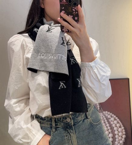 KHĂN CHOÀNG NAM NỮ LV* LEN CAO CẤP MONOGRAM ĐÔI MÀU