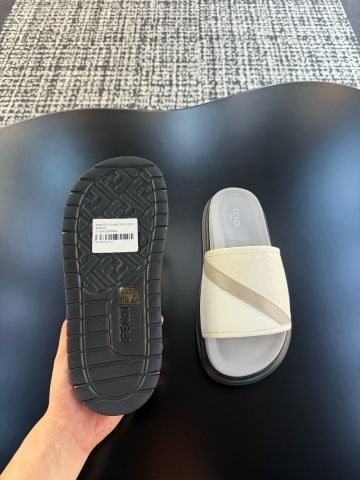DÉP SLIDE NAM F D DIAGONAL PHỐI JACQUARD VÀ DA