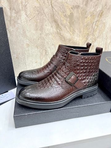 GIÀY NAM PRAD* CHELSEA SAFFIANO – FORM ANH QUỐC THON GỌN, VÂN CAO CẤP