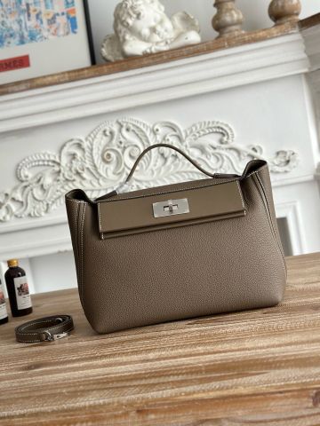 TÚI NAM NỮ H M 24/24 MINI DA TOGO 29CM PHOM HALF-STITCH ĐẲNG CẤP ẤN TƯỢNG
