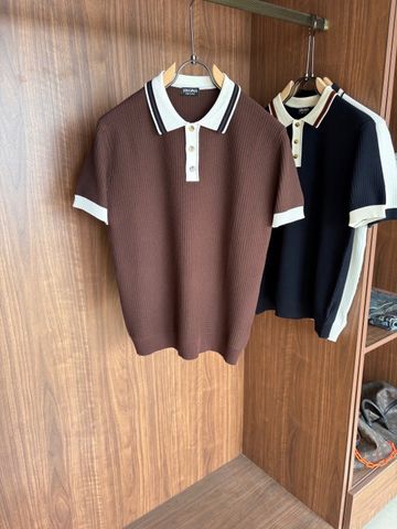 ÁO POLO NAM DỆT KIM HỌA TIẾT HÌNH THOI NỔI CỔ PHỐI TƯƠNG PHẢN