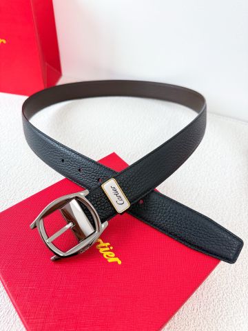 THẮT LƯNG NAM CRT MẶT KHÓA KIM OVAL XOAY 2 MẶT DA BÒ VÂN HẠT