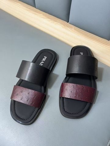 Dép nam PRAD* Saffiano Leather Slide
