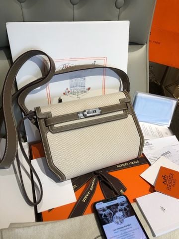 TÚI CLUTCH NAM NỮ H M KELLY DEPECHES 25 CANVAS PHỐI DA SWIFT