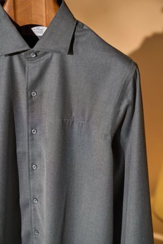 ÁO SƠ MI NAM L P WINDSOR COLLAR – WOOL–COTTON BLEND, REGULAR FIT