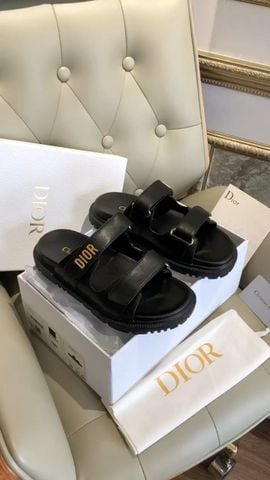 SANDAL NỮ DIOR* QUAI BẢN DA ĐEN – ÊM CHÂN, DỄ PHỐI