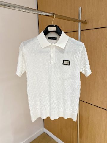 ÁO POLO NAM DG DỆT KIM HỌA TIẾT Ô VUÔNG NỔI PHÙ HIỆU KIM LOẠI SANG TRỌNG