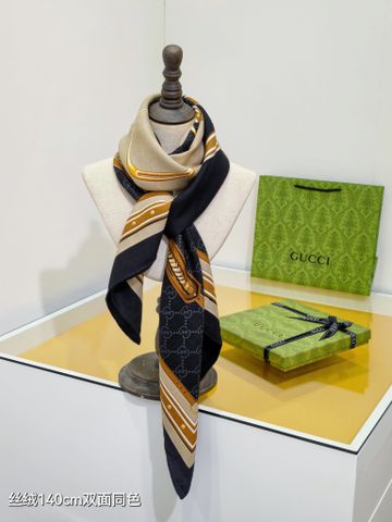 KHĂN CASHMERE UNISEX GUCC | PHIÊN BẢN MỚI HỌA TIẾT DÂY KIM LOẠI