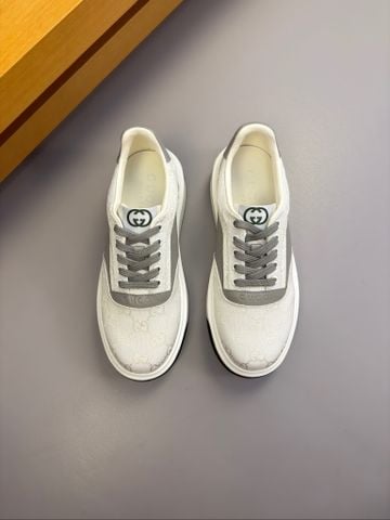 GIÀY SNEAKER NAM G C – PHỐI GG CANVAS, DA BÊ NAPPA & ĐẾ CHUNKY HAI TÔNG