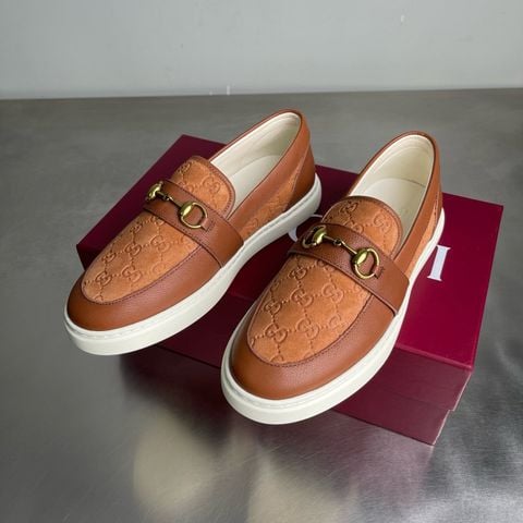 GIÀY SLIP ON NAM GC HORSEBIT GG MONOGRAM DA PHỐI SUEDE ĐẾ CAO SU DÀY ÊM