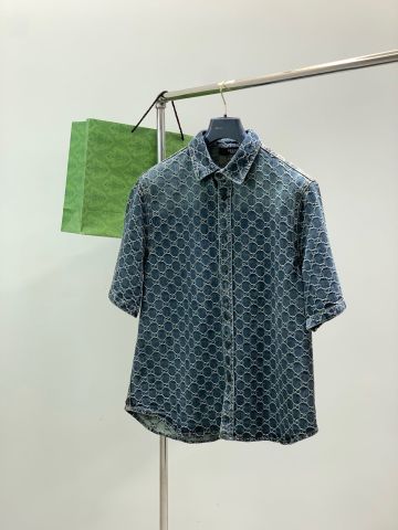 SET ÁO SƠ MI + QUẦN SHORT NAM GC DENIM JACQUARD MONOGRAM NỔI BẬT