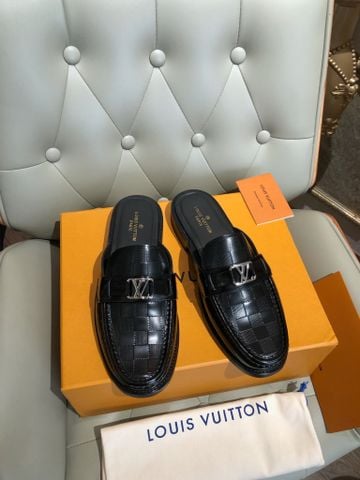 GIÀY SỤC NAM L V MAJOR LOAFER DAMIER JACQUARD – PHOM LOAFER HỞ GÓT SANG GỌN