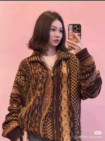 ÁO LEN NAM LV* ZIP CỔ CAO NIGO MONOGRAM