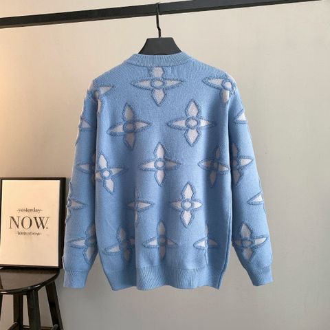 ÁO LEN UNISEX LV* MONOGRAM XANH PASTEL DỆT NỔI CAO CẤP