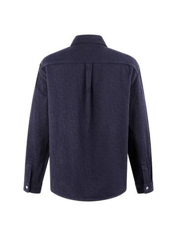 ÁO SƠ MI NAM D I O R DENIM COTTON JACQUARD HỌA TIẾT CHÌM