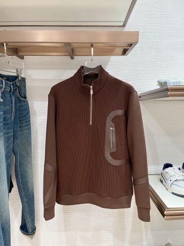 ÁO LEN NAM HERM* HALF-ZIP CỔ CAO – WOOL BLEND, PHOM GỌN HIỆN ĐẠI