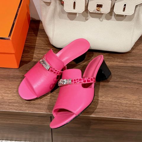 SANDAL CAO GÓT NỮ HERM* ĐAI PHỐI VÂN CÁ SẤU SANG TRỌNG 4.5CM