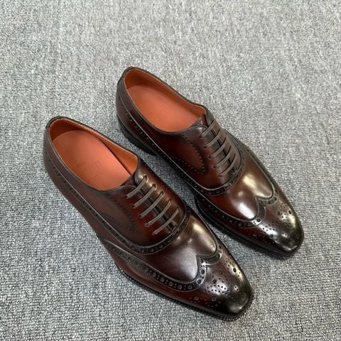 GIÀY TÂY NAM B L T FULL BROGUE OXFORD PATINA THỦ CÔNG, PHOM THON SANG TRỌNG