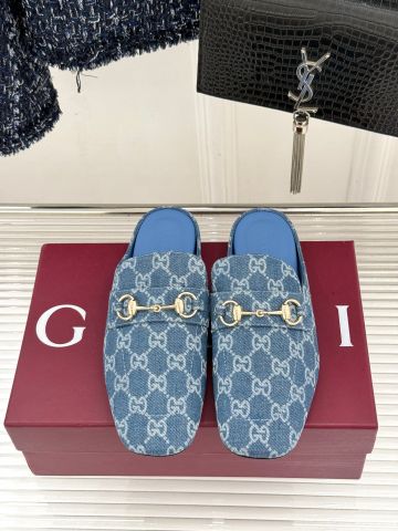 GIÀY SỤC NỮ GC DÒNG HORSEBIT GG DENIM PHOM MŨI TRÒN THANH LỊCH
