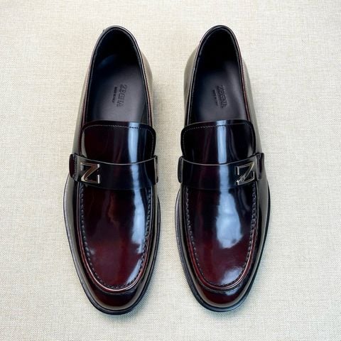 GIÀY NAM LOAFER DA BÒ BÓNG MÀU RƯỢU VANG