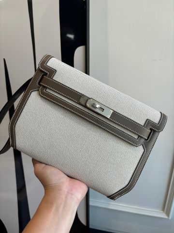 TÚI CLUTCH NAM NỮ H M KELLY DEPECHES 25 CANVAS PHỐI DA SWIFT