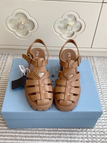 SANDAL CAO GÓT NỮ P R D RUBBER PLATFORM – CAGE SILHOUETTE, GÓT TRỤ 9CM, ĐẾ LUG