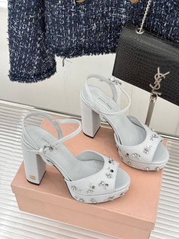 SANDAL CAO GÓT NỮ MM ĐÍNH PHA LÊ DÁNG HỞ MŨI GÓT 12CM ĐẾ 3CM