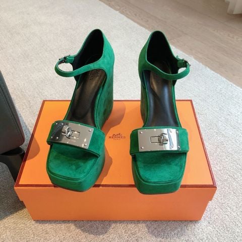 Sandal nữ đế xuồng Herme*s Hilda 80 Kelly-Lock