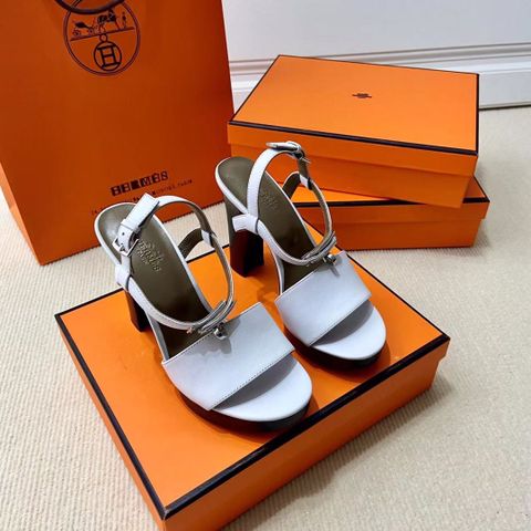 SANDAL CAO GÓT NỮ HERM* GLAM TRẮNG THANH LỊCH