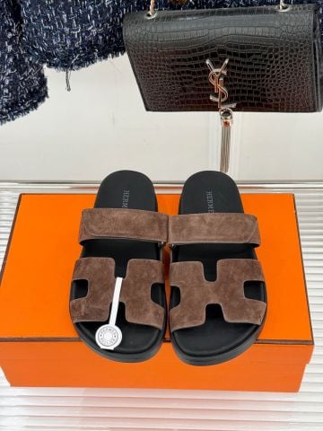 DÉP NAM NỮ H M DÁNG H CUT-OUT QUAI DA LỘN PHỐI DÁN ĐIỀU CHỈNH