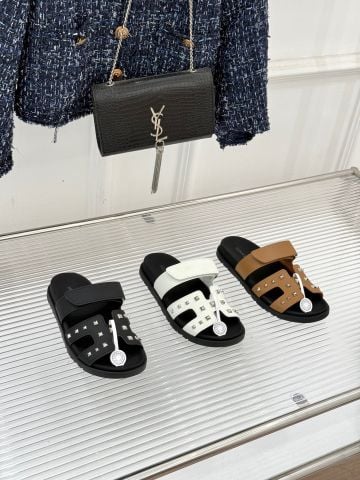 DÉP SANDAL NAM NỮ H M DÒNG CHYPRE H-CUT ĐINH MÉDOR DA BÒ PHỐI QUAI DÁN ÊM CHÂN