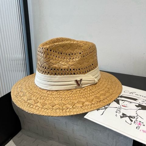 MŨ CÓI NAM NỮ LV* – FEDORA DỆT THOÁNG, DẢI BĂNG KEM THANH LỊCH