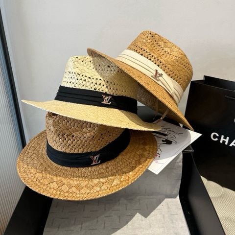 MŨ CÓI NAM NỮ LV* – FEDORA DỆT THOÁNG, DẢI BĂNG KEM THANH LỊCH