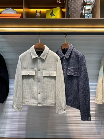 ÁO KHOÁC NAM DỆT SỌC COTTON-SILK, DÁNG BOX-SHIRT THANH LỊCH